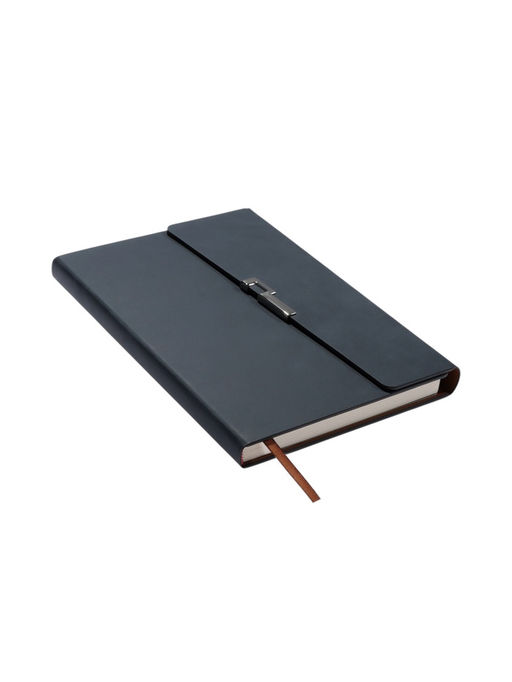 Ежедневник недатированный формат А5, с клапаном, 96 листов, линия, пвх, серый - Simaland фото 2