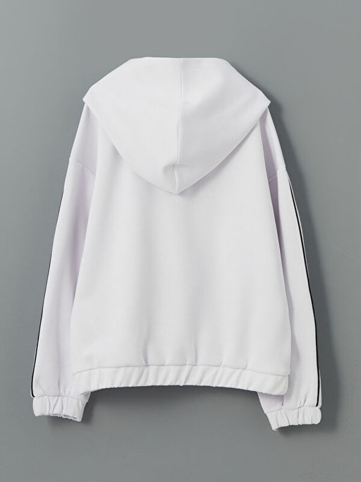 Kap??onlu K?z ?ocuk Fermuarl? Sweatshirt
