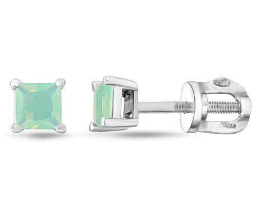 Серьги, лунный камень зеленый, Ю-25032р