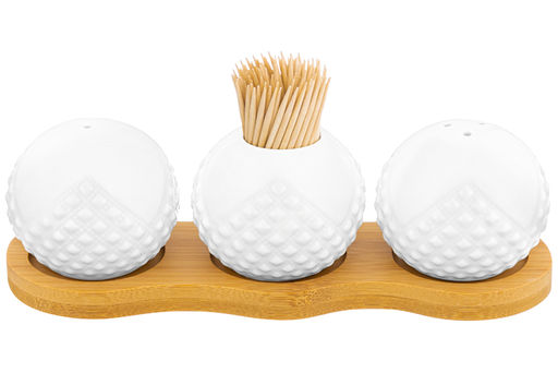 Вазочка под зубочистки + набор для специй 2 пр. 19,5*7*6 см 75 мл Ромбики на деревянной подставке