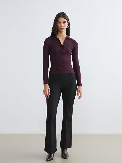 Polo Yaka Modal Kar???ml? Kad?n Ti??rt