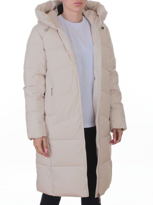 2365 BEIGE Пальто зимнее женское (200 гр. холлофайбер)