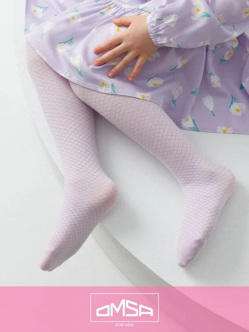 OMSA kids Collant 12A02-1 с ажур рис без пятки - rosa  фото 2