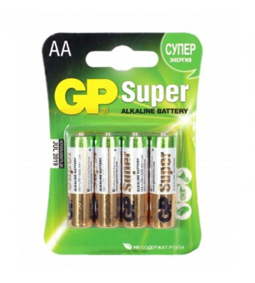 Элемент питания "GP" алкалиновый LR06 (AA) (15А) (уп.блистер 4шт.)
