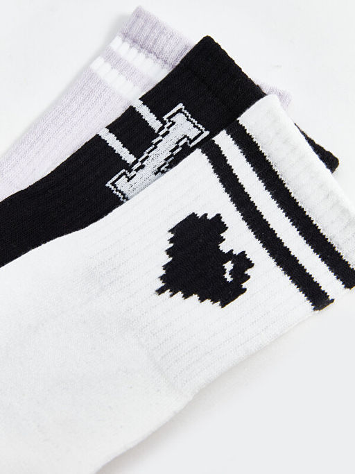 Bask?l? Kad?n Soket ?orap 3l?