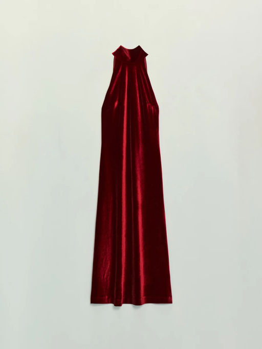 Платье из бархата с воротником халтер / Zarina