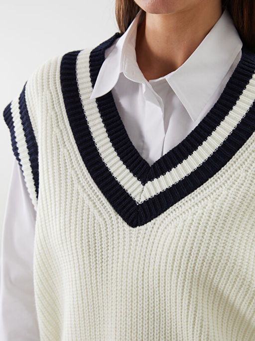 V Yaka Kad?n Triko S?veter