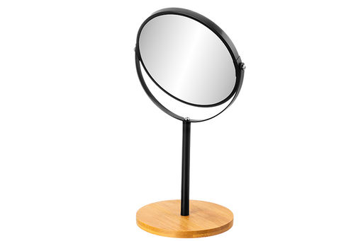 Зеркало двустороннее на бамбуковой подставке 18,5*15*34,5 см, "Черное"