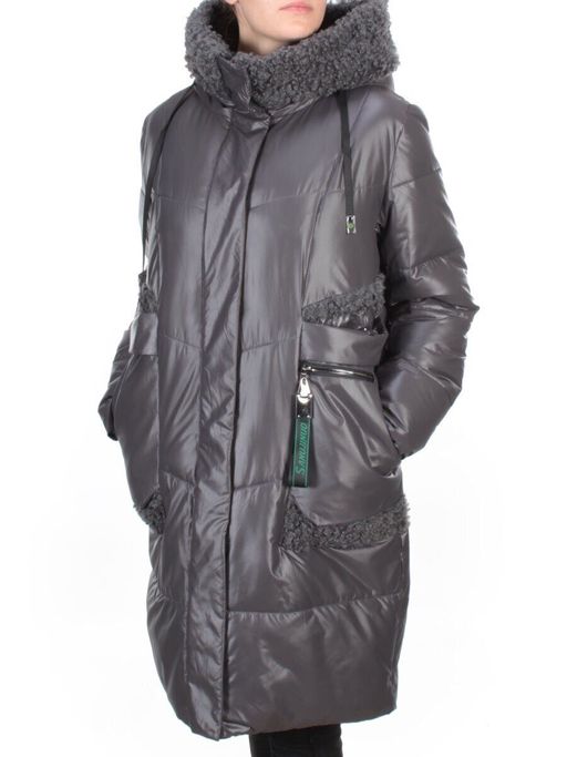 21-985 DARK GRAY Пальто зимнее женское AIKESDFRS (200 гр. холлофайбера) - Fashion фото 3