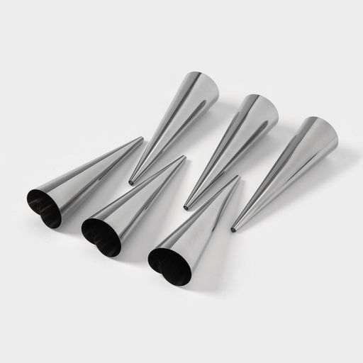 Набор форм для круассанов и трубочек Доляна, 6 шт., 11×3 см, цвет серебристый