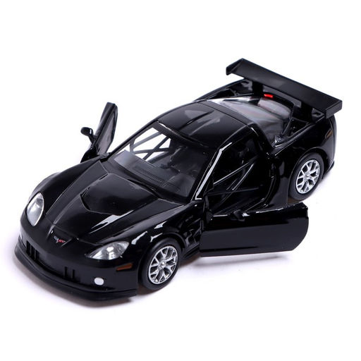 Машина металлическая CHEVROLET CORVETTE C6-R, 1:32, открываются двери, инерция, цвет чёрный - АвтоГрад фото 3