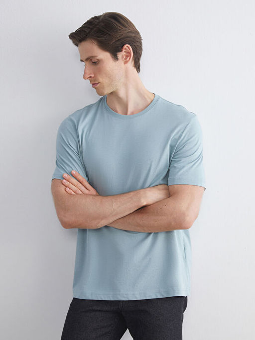 Bisiklet Yaka Penye Erkek Ti??rt