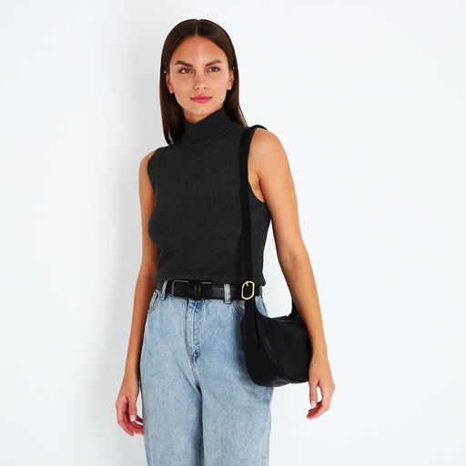 Сумка-багет на молнии, цвет чёрный - Simaland фото 6