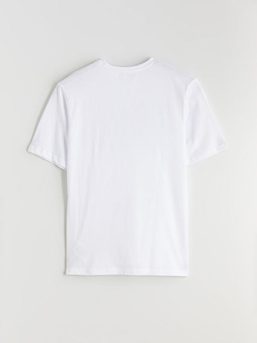 Bisiklet Yaka Bask?l? Penye Erkek Ti??rt