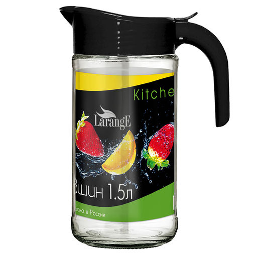 Кувшин 1,5 л АМФОРА с крышкой "Черная" 544-15473