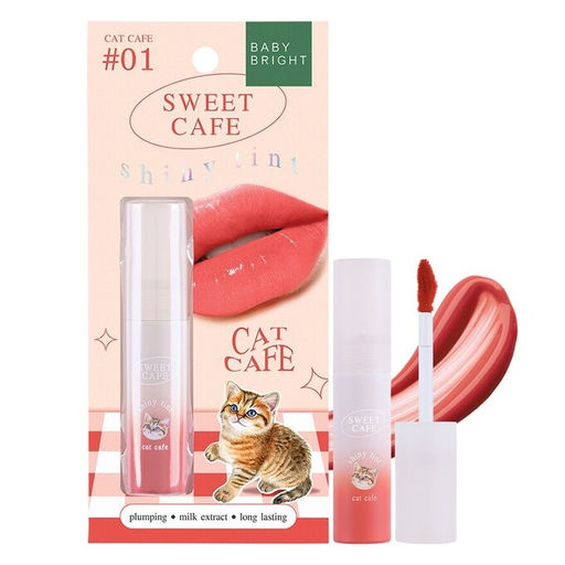 Тинт для Губ и Щек Глянцевый Sweet Cafe (01 Cat Cafe, Коралловый) BABY BRIGHT, 2.8 гр