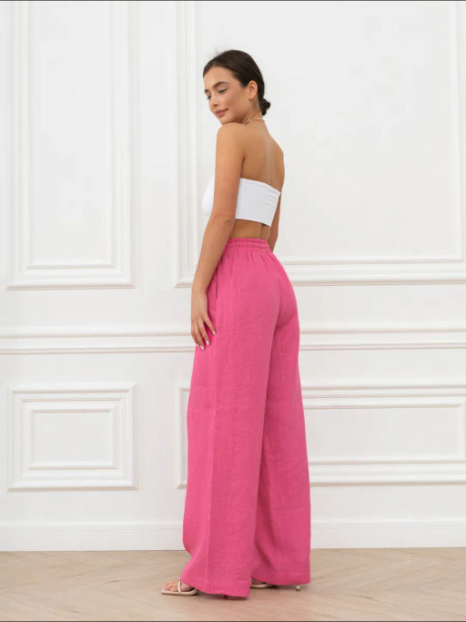 Брюки женские Лён Бежевый - Modamica фото 15