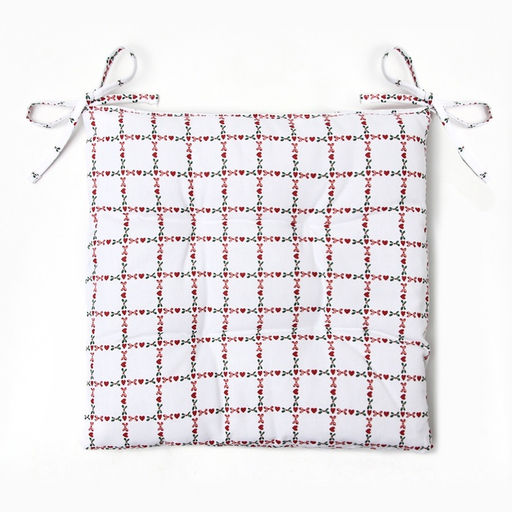 Подушка на стул «Этель» Flower Cage, 40×40 см, белая