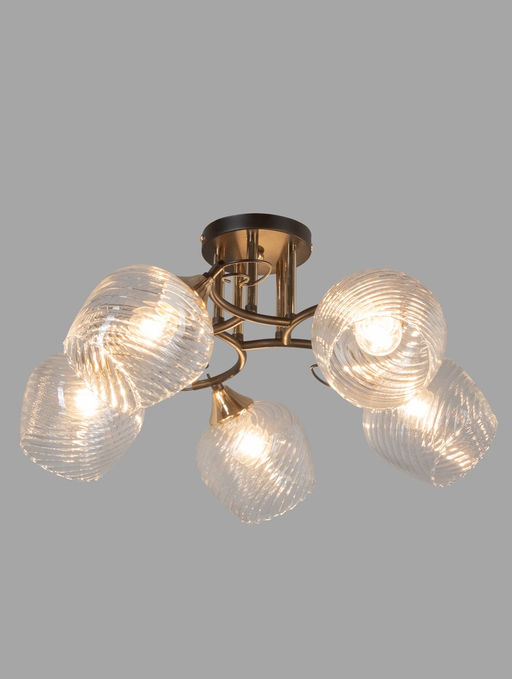 Люстра 11295-9/5, 5×60 Вт, E27, чёрная, золотистая