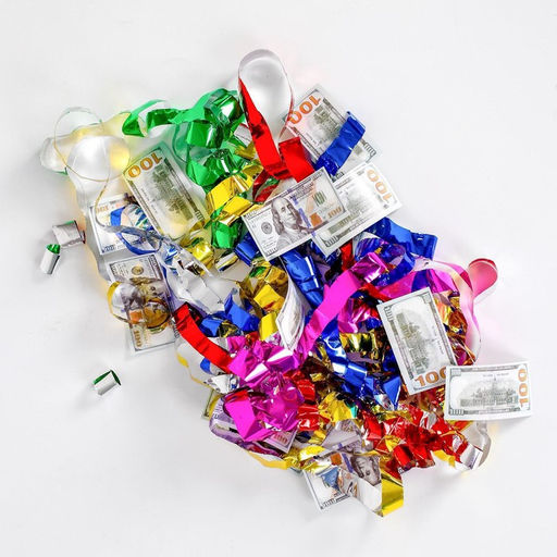 Хлопушка пневматическая Доллар, 30 см - Страна карнавалия фото 4