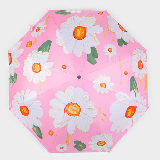 Зонт автоматический Цветы, эпонж, 4 сложения, 8 спиц, R = 49 см, цвет МИКС - Simaland фото 4