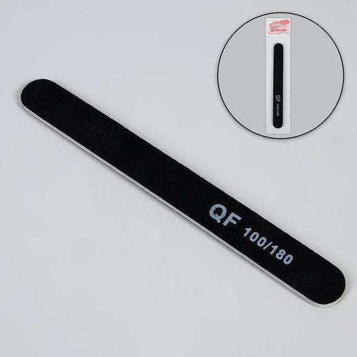 Цена за 6 шт. Пилка для ногтей, прямая, 100/180 грит, 18 см, чёрная