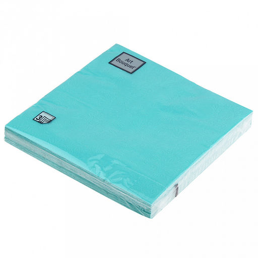 Салфетки бумажные "Art Bouquet" 33х33см, 3-х слойные, 16 штук в упаковке, 100% целлюлоза, "Барокко. Аквамарин" (Россия)