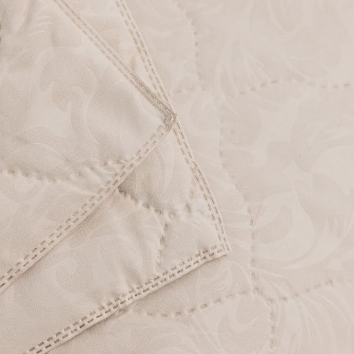 Покрывало 140х215см, слоновая кость, синтепон 100г/м, микрофибра 80г/м, 100% полиэстер - Vesta фото 2