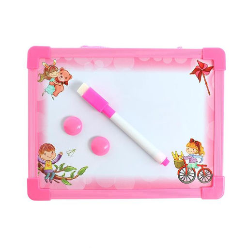 Доска для рисования магнитная с маркером-стиралкой и 2 магнитами, МИКС