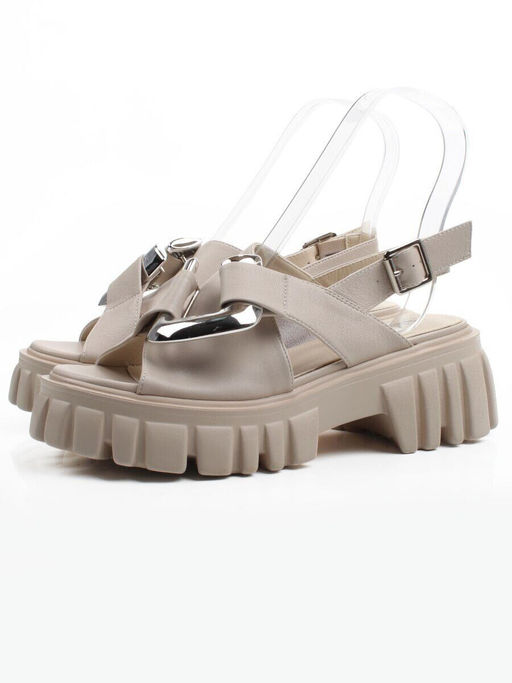 08-XL650-118 BEIGE Босоножки женские (натуральная кожа)