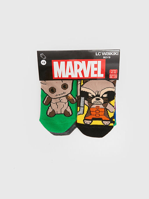 Marvel Desenli Erkek ?ocuk Patik ?orap 5li - Waikiki фото 3