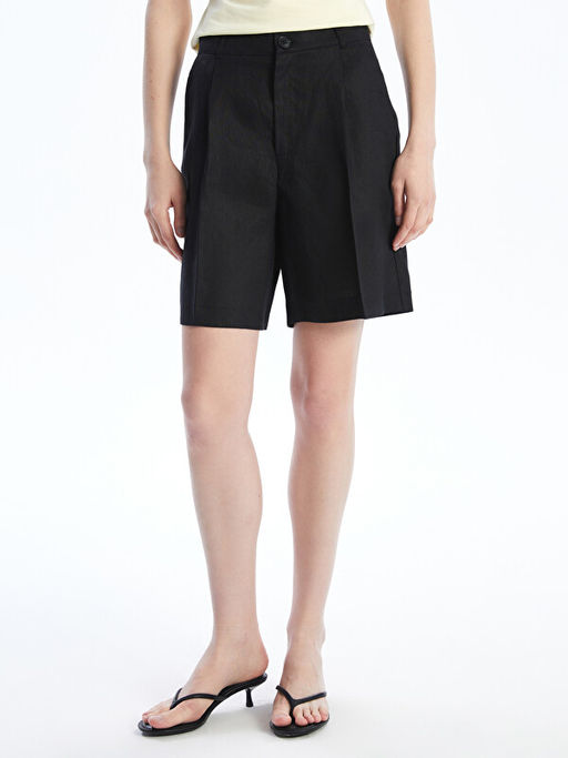 Loose Fit %100 Keten Kad?n ?ort