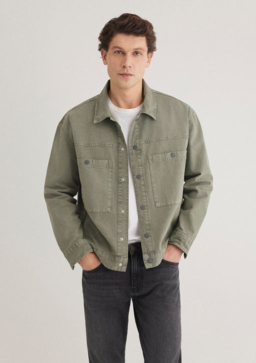 Cep Detayl? Yesil Gomlek