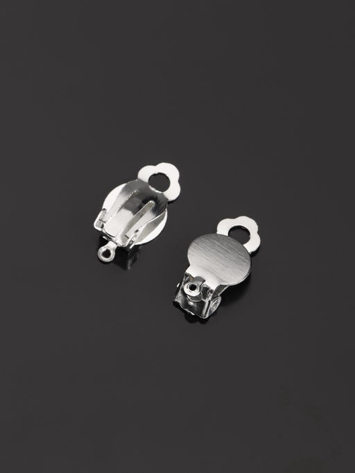 Основа под серьги-клипсы, 10 мм (набор 5 пар), цвет серебро