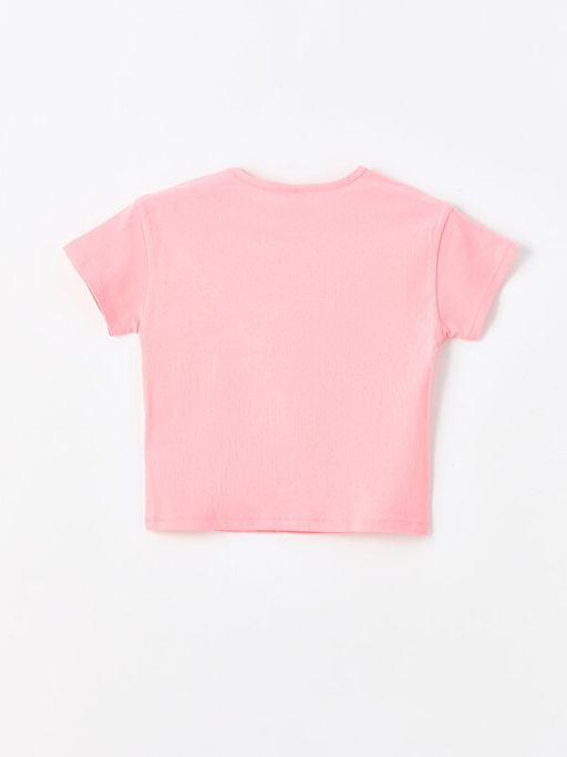 Bask?l? Bisiklet Yaka K?sa Kollu K?z Bebek Ti??rt 2li - Waikiki фото 3