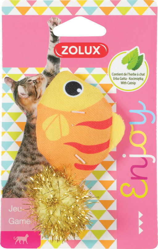 ZOLUX, Игрушка для кошек с кошачьей мятой "Загадочная рыбка", 8.5 см, 580722