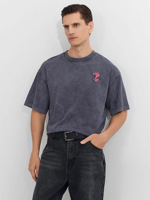 Футболка мужская серая с надписью Brave year - Mark formelle фото 6