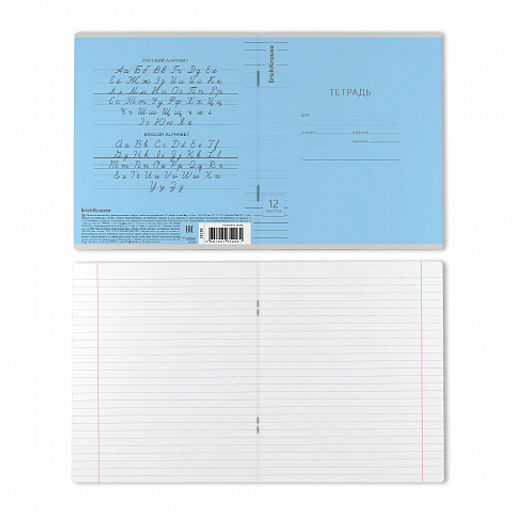 Цена за 280 шт. Тетрадь школьная ученическая ErichKrause Классика Visio ассорти, 12 листов, частая косая линейка (в плёнке по 10 шт.) фото 19