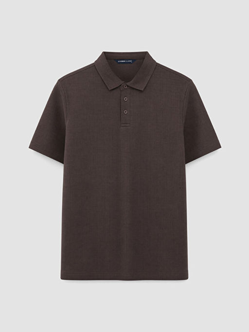 Regular Fit Polo Yaka Dokulu Erkek Ti??rt