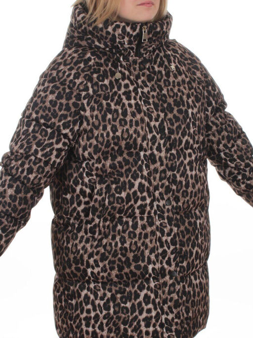 2406 BROWN /LEOPARD Куртка зимняя женская (200 гр. холлофайбер) - Fashion фото 2