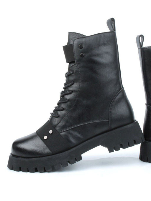 04-YPM9532A BLACK Ботинки зимние женские (натуральная кожа, натуральный мех) - Фабричный китай фото 14