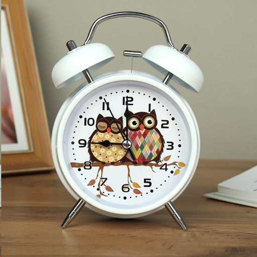 Будильник Совы 12 см / 669-2 белый /уп 100/ 737947