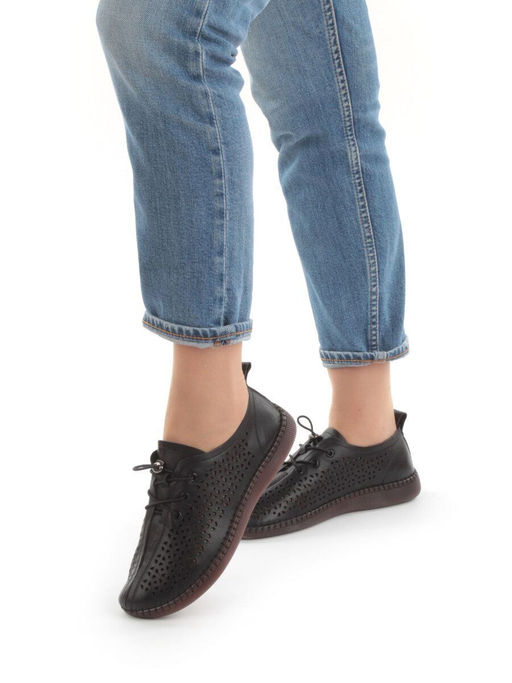 03-5005-1 BLACK Полуботинки женские летние (натуральная кожа) - Фабричный китай фото 2