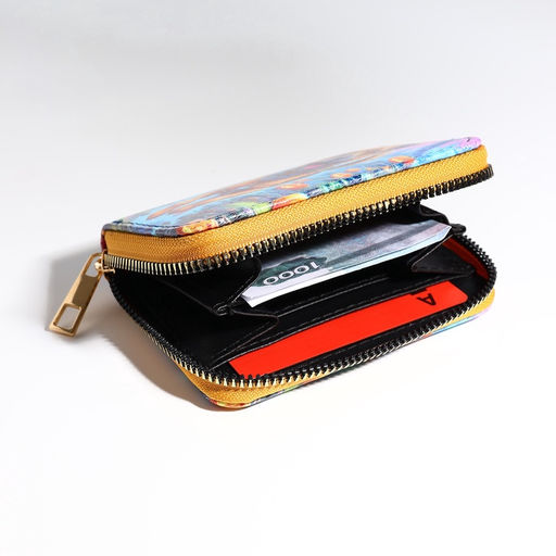 Кошелёк на молнии, синий, разноцветный