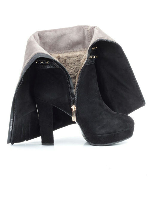 02-1407R-600Y1 4BC07F Сапоги женские (натуральная замша, натуральный мех (евромех))