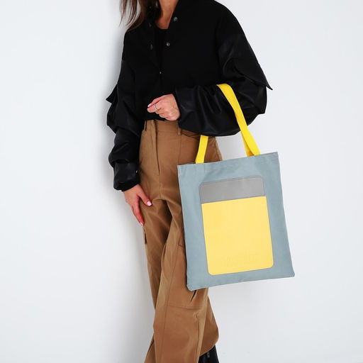 Сумка-шопер с карманом TOXIC, серый цвет, 40 х 35 см - Nazamok фото 2