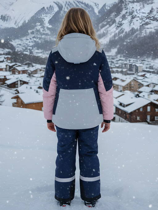 Горнолыжный костюм зимний для девочки серого цвета 9518Sr