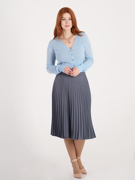 Плиссированная юбка женская больших размеров офисная - Almond фото 63