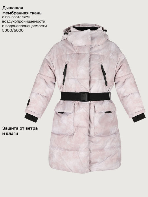 Пальто 6з7625 пудра