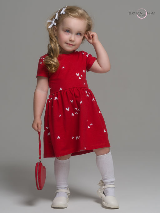 Платье Лето беленькие сердечки